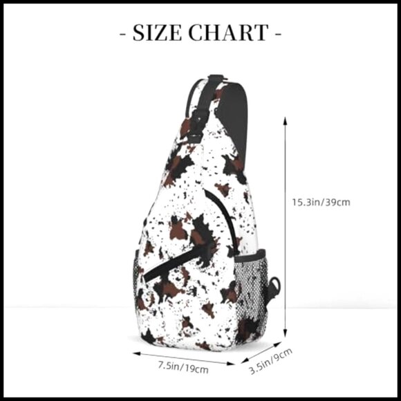 Cow Print Crossbody Sling Backpack Adjustable Strap 15.3 Inch Daypack main image 6